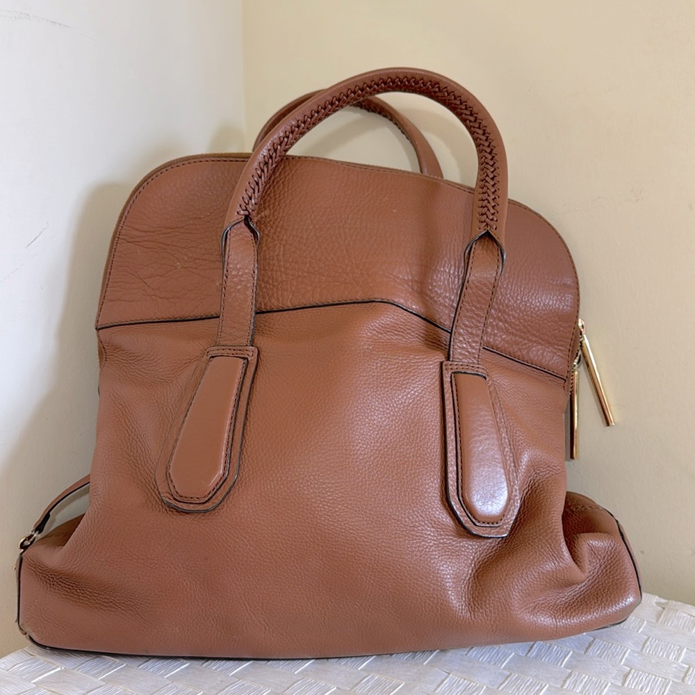 HENRI BENDEL Cognac Debutante Satchel Large Brown Purse